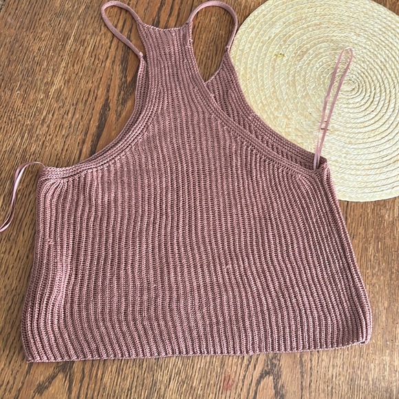 Love Tree Crochet Rib Racerback Tank Top Size Large - Picture 6 of 11